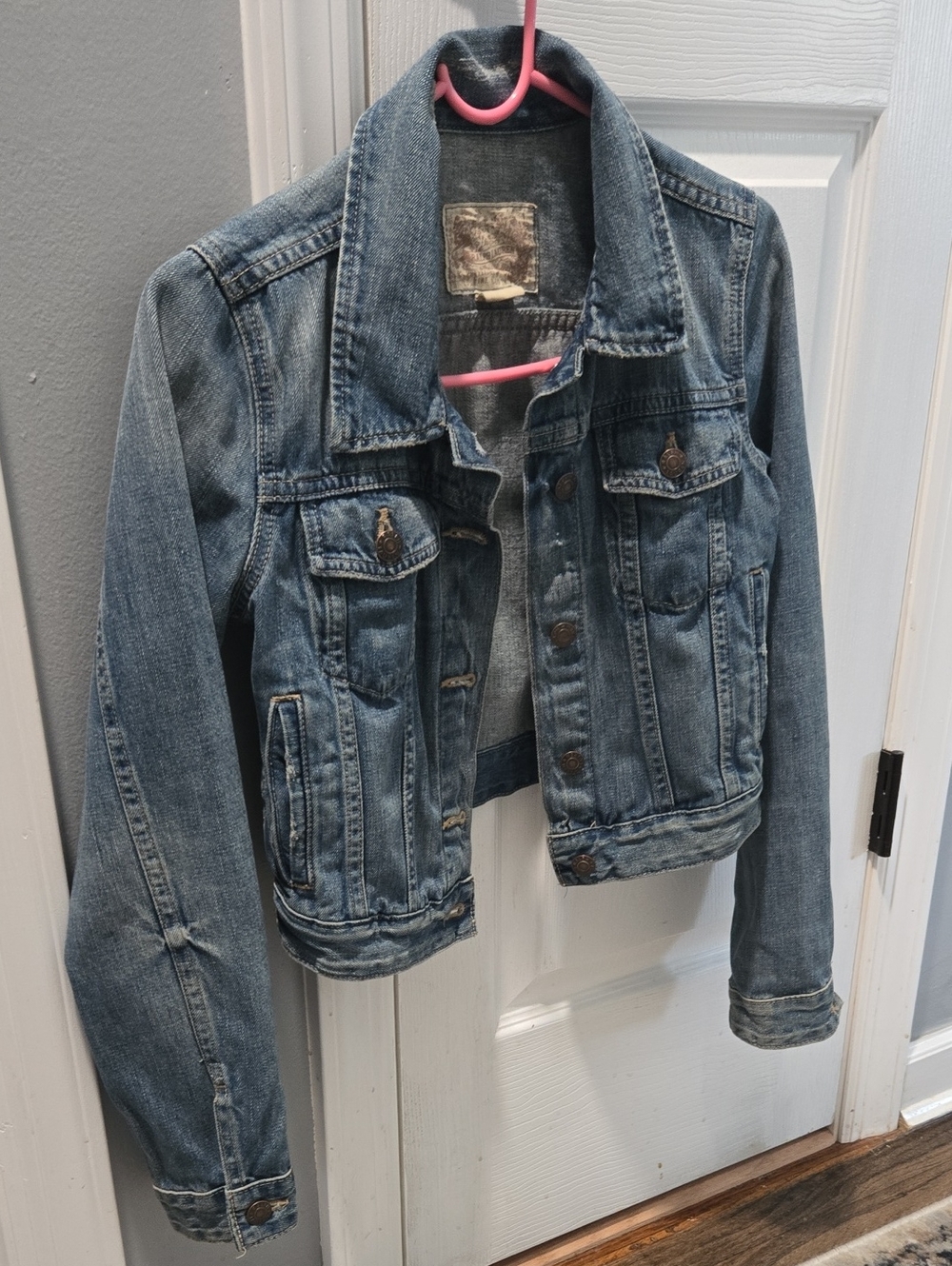 Ralph Lauren Light Blue Worn Look Denim Jean Jacket Girls Size 14
